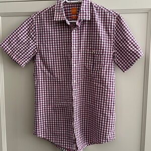 Hugo Boss plaid short sleeve shirt